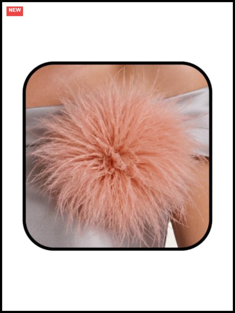 Ostrich Feather Flower Brooch Pin & Hair Clip 2-in-1, Oversized Floral Lapel